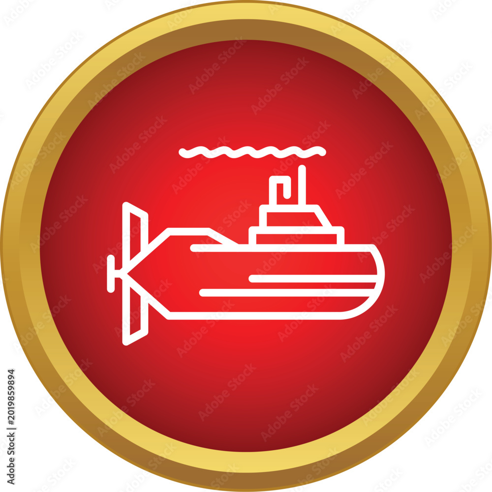 Obraz premium Submarine icon representing naval warfare and underwater exploration