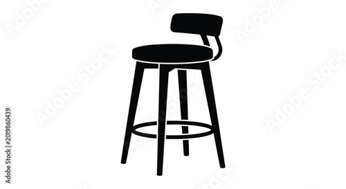 Tableau sur toile Silhouette of a modern bar stool with backrest