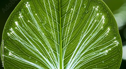 Macro Leaf Veins with Fiber Optic Light