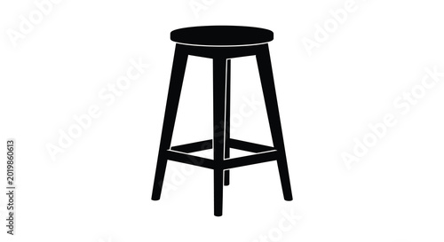 Quadro su tela Silhouette of a modern bar stool