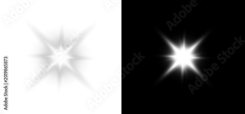 Tableau sur toile White sparkle light effect isolated on transparent background
