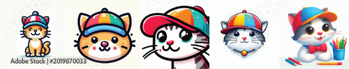 Photography Vector of a cat wearing a cap