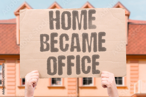 Принти на полотні "Home Became Office" Remote work policies permanently blurred the boundary between home and workplace