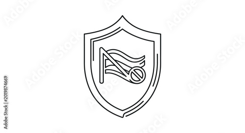 Canvastavla Forbidden Flag Shield Icon for Censorship and Restricted Access