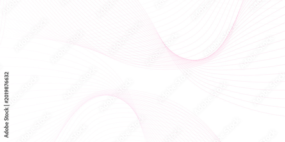 Obraz premium pink wave curve lines banner background design. Abstract soft wave lines dynamic flowing pink light isolated background. Vector Illustration of the pink pattern of lines. Black stripes on white .