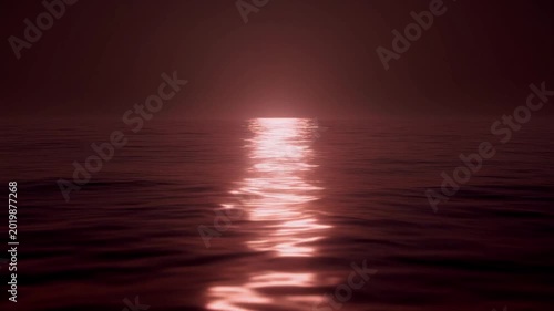 4K Subtle Rose Gold Light Reflection on Still Ocean Minimal Ripples Loop