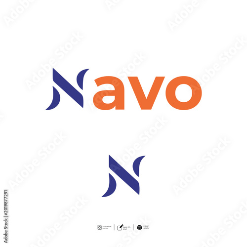 avO Modern Logo Template – Editable EPS for Audio, Video, Aviation or Tech Brand