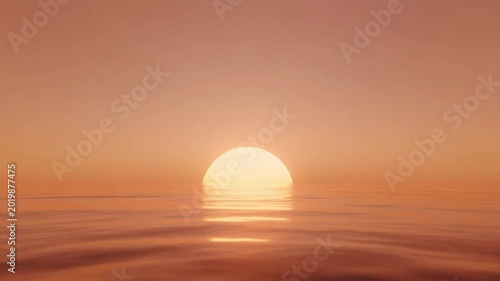 4K Ultra Minimal Ocean Horizon Blending into Soft Rose Gold Sky Loop