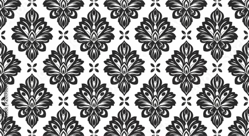 Billede på lærred Intricate vintage wallpaper texture inspired by classic damask textile artistry