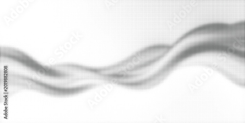 Картината върху платно Subtle light gray dotted wave flow for abstract digital backgrounds and dynamic design projects
