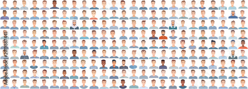 Generative AI Flat Vector Single Man Portrait Collection 0034