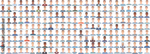 Generative AI Flat Vector Single Man Portrait Collection 0036