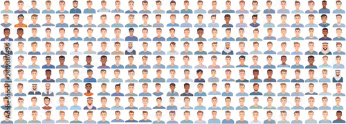 Generative AI Flat Vector Single Man Portrait Collection 0038