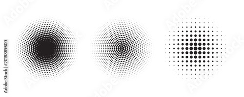 Tableau sur toile Vector set of halftone design elements