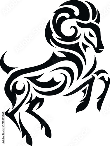 фотографія Aries Tribal Zodiac Vector Illustration