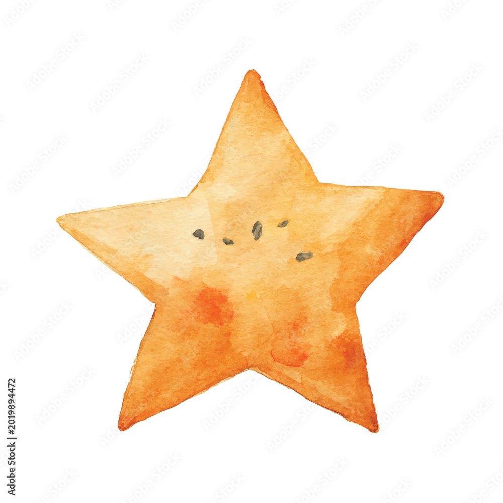 Fototapeta premium Star shaped food with sesame seeds.