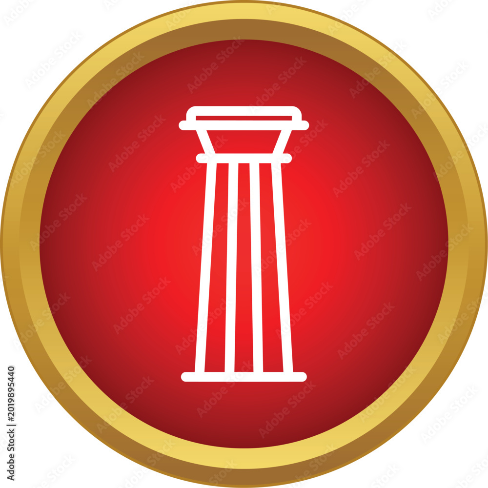 Naklejka premium Ancient classical column icon symbolizing history, architecture, and support