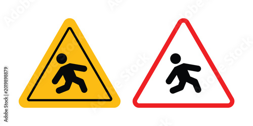 Free Download School crossing sign collection. Thin linear outline icon pack - GFXLoad