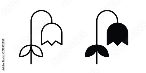 Tableau sur toile Wilted flower icon collection. Thin linear outline icon pack