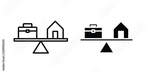 Tableau sur toile work life balance icon collection. Thin linear outline icon pack
