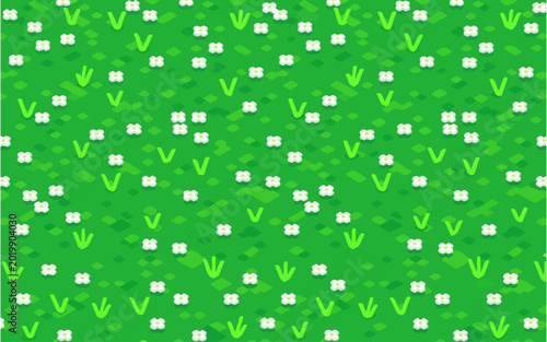 retro-8-bit-spring-nature-background-vector