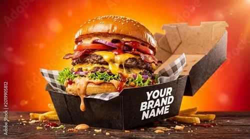 Obraz Gourmet Double Cheeseburger Meal