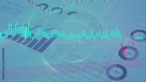 Teal-blue ripple starting dashboard expanding cyan wave growing bars updating rings showing growth
