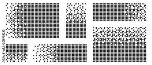 Εκτύπωση καμβά Pixel decay, Disintegration effect, Mosaic of squares, fading effect, Mosaic tex