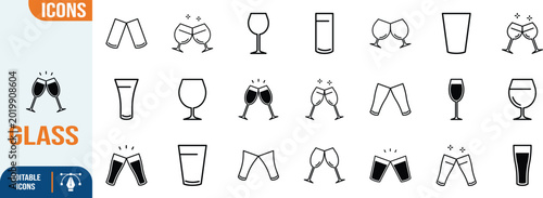 Photos Drinking glasses celebration toast vector icons