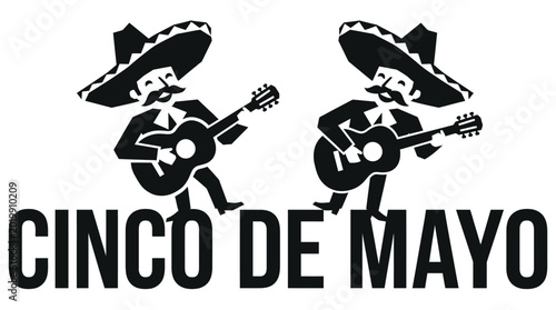 Cinco de Mayo mariachi musicians playing guitars
