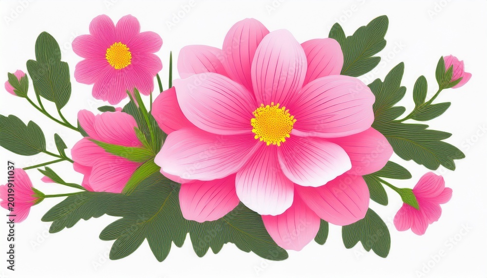 Obraz premium pink flower isolated on white