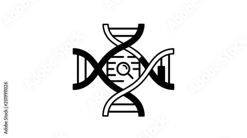 Tableau sur toile DNA Double Helix Genetic Structure Symbol.