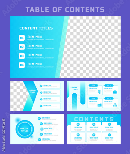 Corporate Table of Contents Presentation Slide Templates
