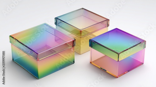 Rainbow glass boxes