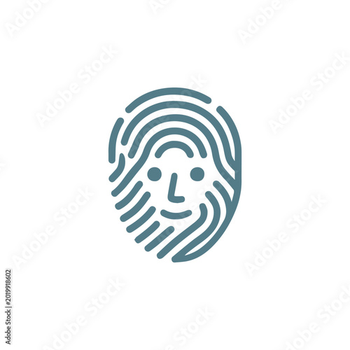 Canvas Print Biometric Face Logo