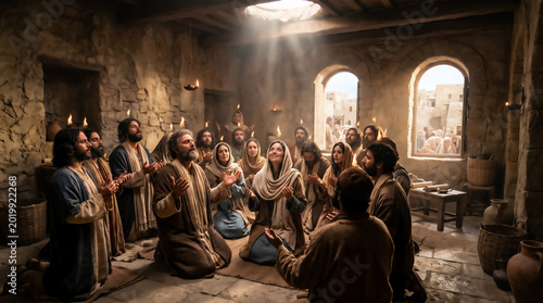 The descent of the Holy Spirit on the Apostles. Pentecost.