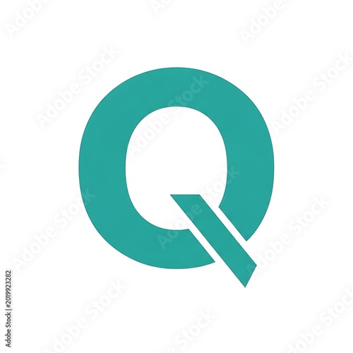 Teal letter Q logo symbol.