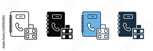 Φωτογραφία Staff directory icon set in multiple styles featuring employee list, profile, and contact management interface symbols