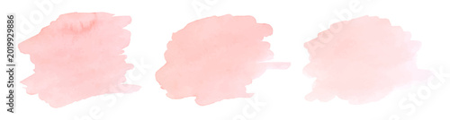 Soft watercolor blotch in peach and pink tones vector illustration creates a delicate splash background with pastel hues, perfect for elegant designs with subtle texture and flowing brush strokes.