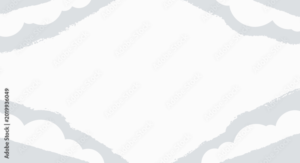 Obraz premium Abstract cloud border frame on white background