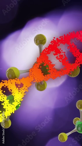 Vertical video: Cloud clumping model rising, dots forming helix, nodes drifting, showing assembly