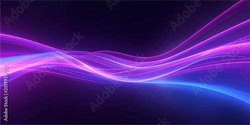 An abstract purple and blue background featuring flowing glowing light waves and smooth pink lines in a bright, modern vector texture design art