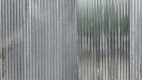 Bild auf Leinwand Shiny corrugated galvanized iron sheet texture
