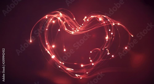 Sparkling Fiber Optic Heart Shape | Valentine's Day Motion Graphics