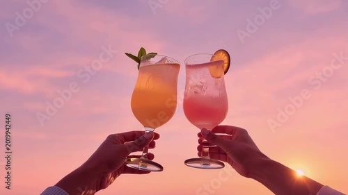 Refreshing Summer Cocktails at Sunset