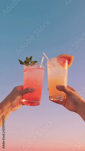 Refreshing Summer Cocktails at Sunset