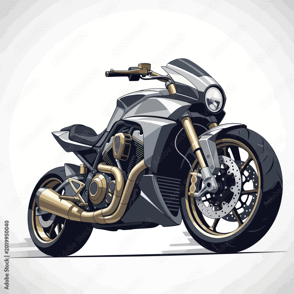 Obraz premium Modern Custom Motorcycle Design with Aggressive Styling.