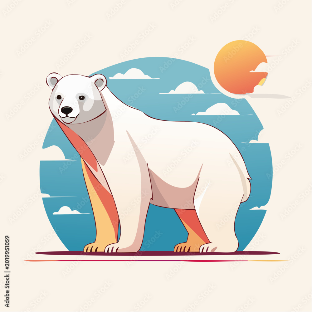 Fototapeta premium Stylized Polar Bear Illustration