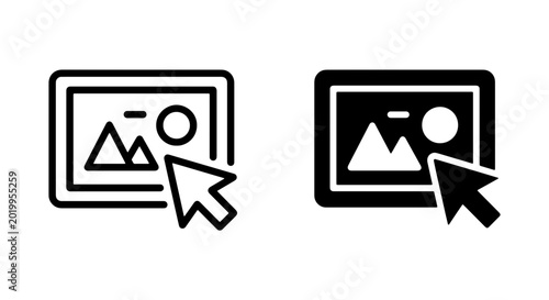 Clickable Image Icons, Digital Selection, Cursor Pointer, Vector Art