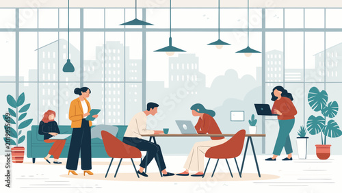 Modern Business Teamwork Illustration
